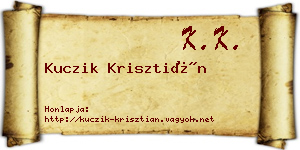 Kuczik Krisztián névjegykártya